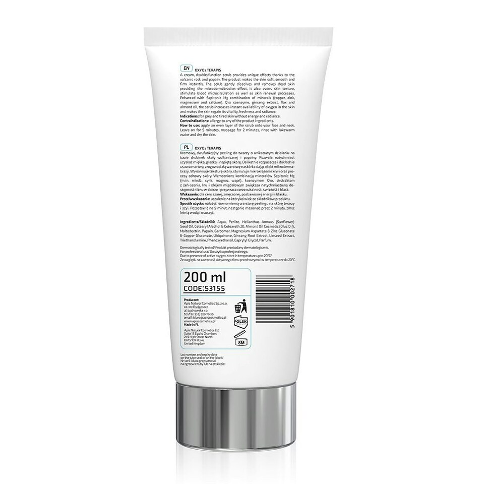 image 1 of Apis Professional Oxy O2 Therapis Oxygenating Scrub with Microdermabrasion Effect 200ml