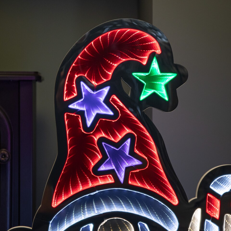 image 1 of 60cm Light up Christmas Gonk with Candy Cane Infinity Decoration with LEDs