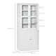 image 3 of HOMCOM Modern Bookcase Display Storage Cabinet w/ Doors Shelves