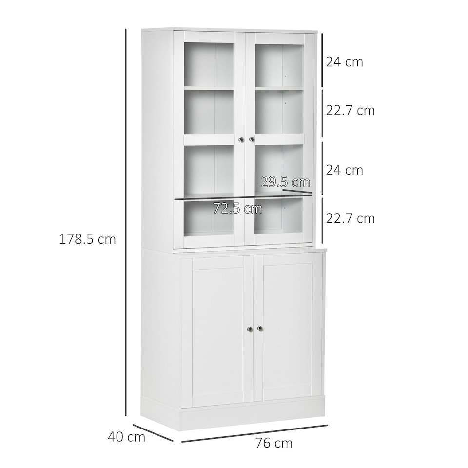 image 1 of HOMCOM Modern Bookcase Display Storage Cabinet w/ Doors Shelves