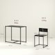 image 7 of HOMCOM 3 Piece Dining Table Set with Metal Frame, Black Black