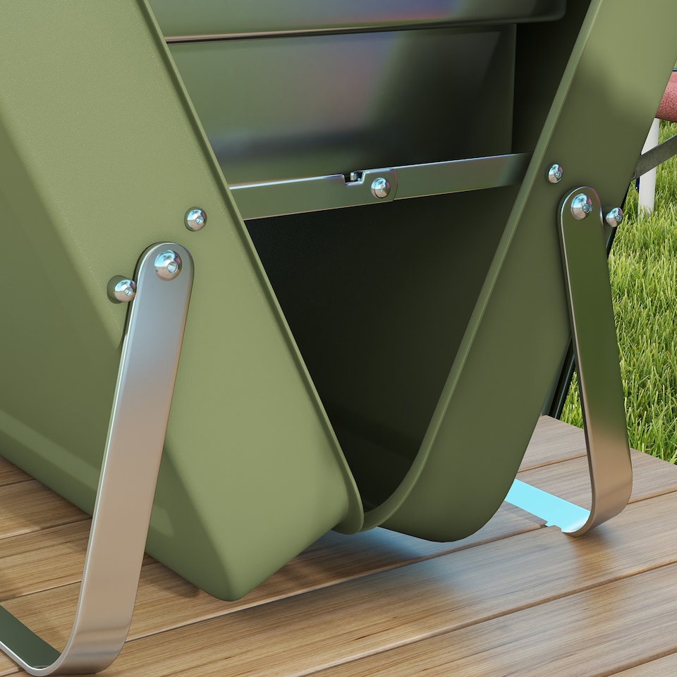 image 1 of Outsunny Portable BBQ Grill with Suitcase Design for Camping Picnic Party, Green