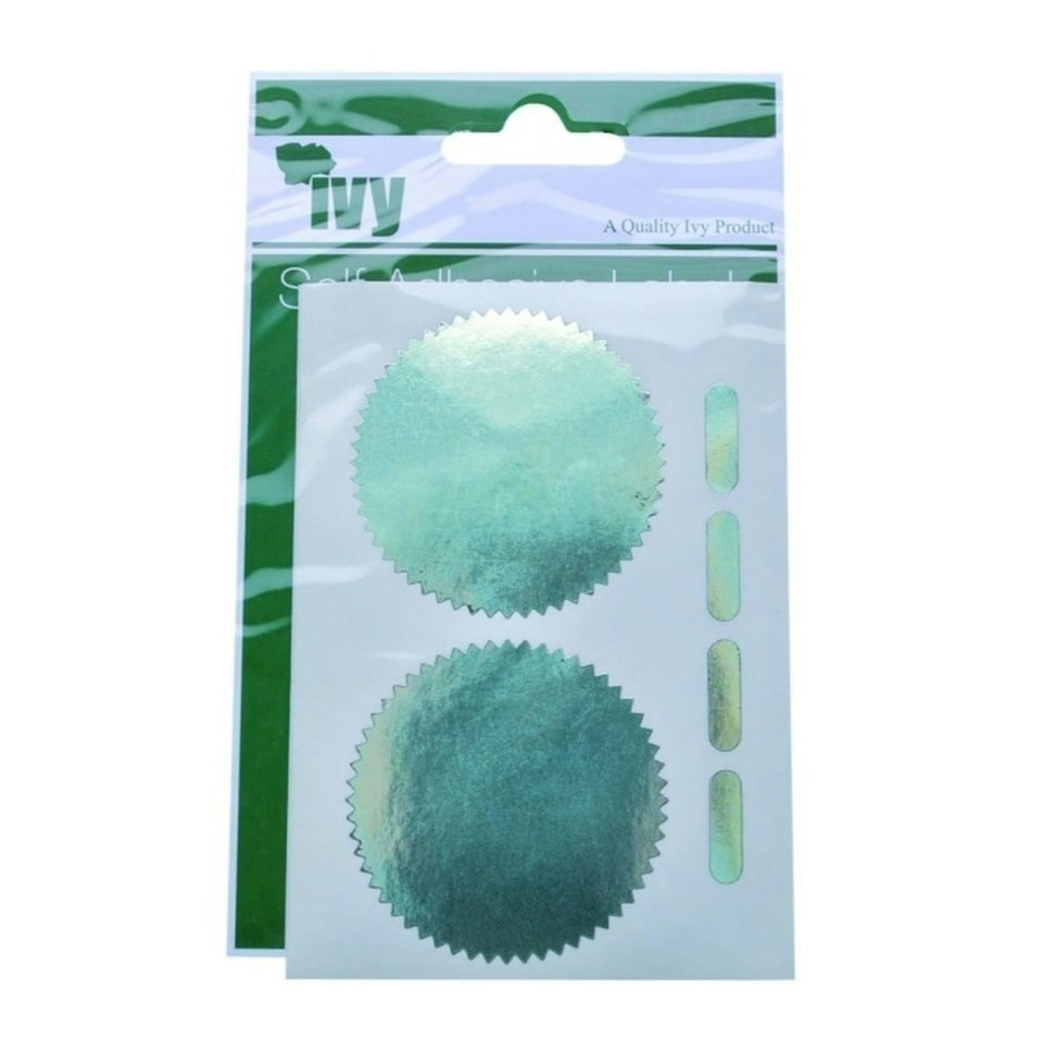 image 1 of Pack of 6 Metallic Silver Company Seals 50mm Stickers