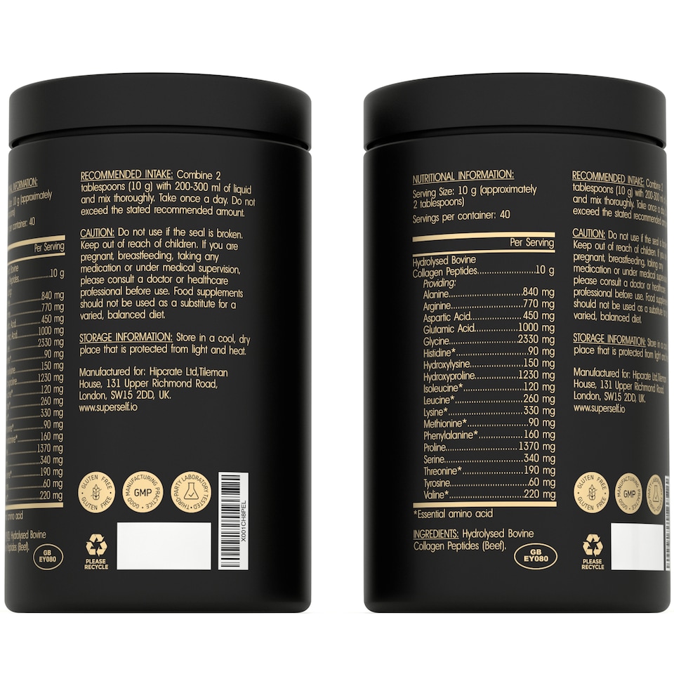 image 1 of SuperSelf Premium Bovine Collagen Peptides Powder 400g