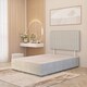 image 1 of Texas Divan Bed Base with 30 Inch Headboard Plush Velvet | Silver | Silver