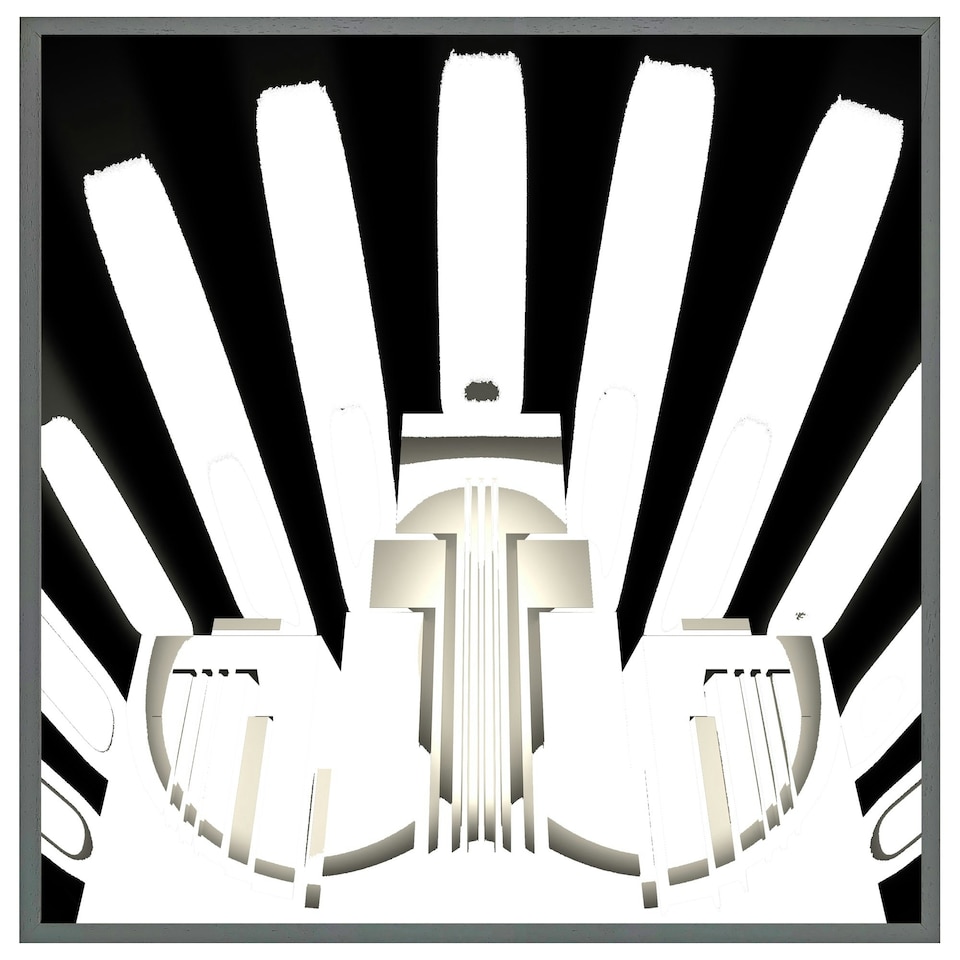 image 1 of Art deco skyscraper in black & white (Picture Frame) Grey | L