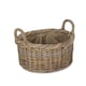 image 1 of Small Oval Rattan Storage Basket With Cordura Lining