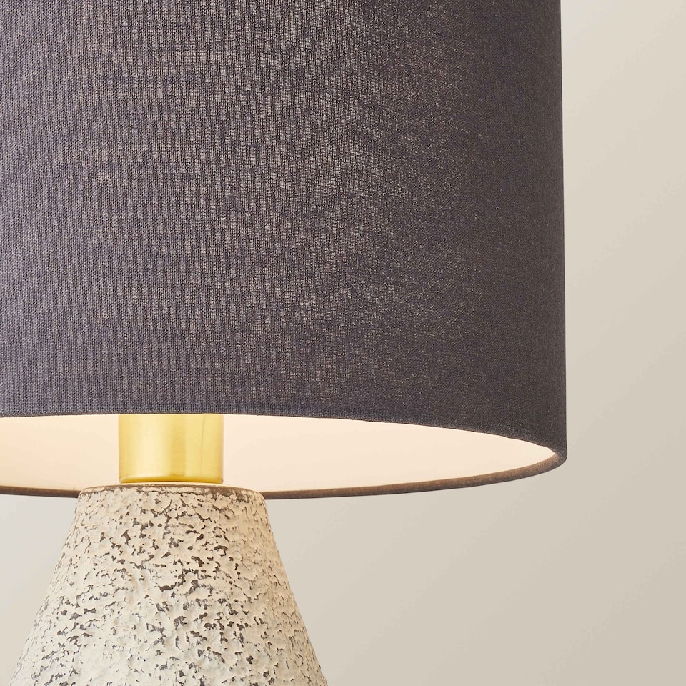 image 1 of ValueLights Colin Grey Shade Grey Speckled Pot Stonewear Table Lamp | Grey
