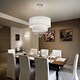 image 2 of Opera  6 Light Ceiling Pendant Chrome, Crystals with And White Shade, E27