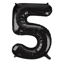 Black Number 5 Helium Foil Giant Balloon 86cm / 34 in