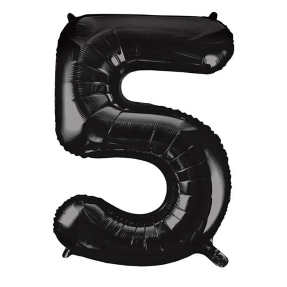 Black Number 5 Helium Foil Giant Balloon 86cm / 34 in