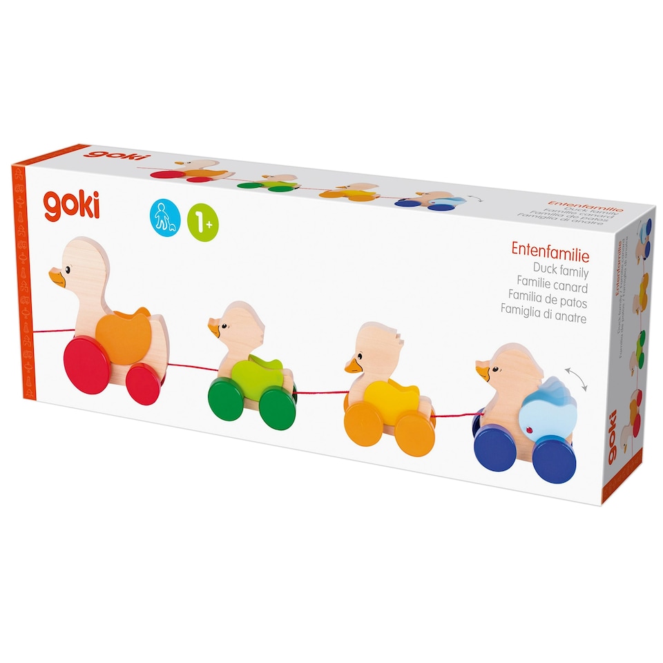 image 1 of Goki Wooden Pull Along Duck Family