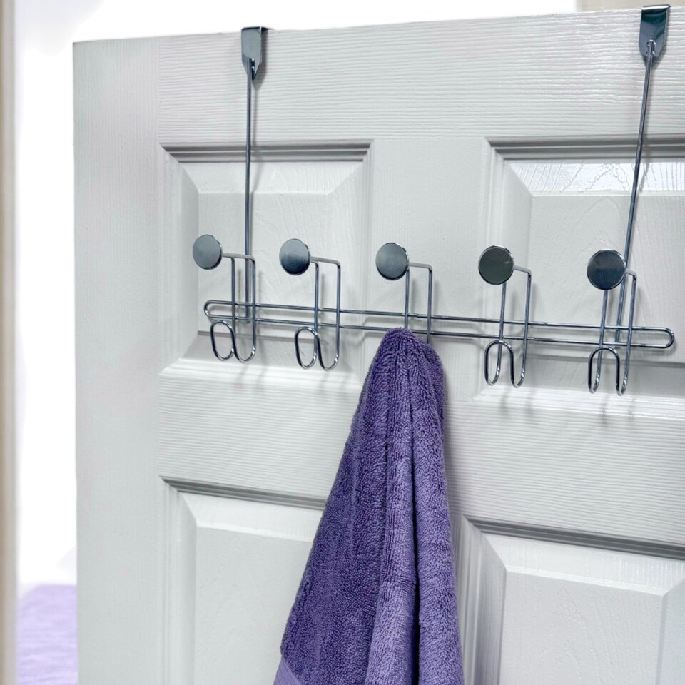 image 1 of Showerdrape Moretti Chrome Over Door Storage Hooks | Silver | 1