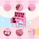 image 6 of COSTWAY Kids Study Desk and Chair Set Children Wooden Craft Table & Chair-Pink