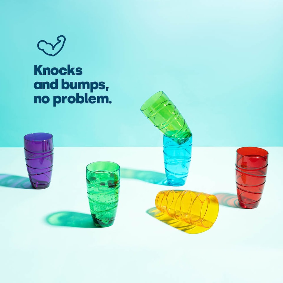 image 1 of Swirl Multicolour Plastic Tumbler Set of 6