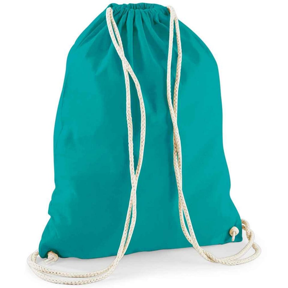 Westford Mill Cotton Drawstring Bag | Green | Emerald | One Size | 1