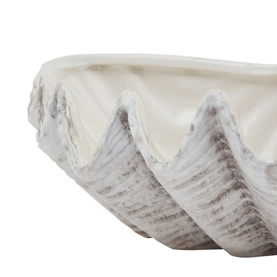 image 1 of Siren Medium Shell Bowl Ornament - Ceramic - L21 x W28 x H10 cm - White