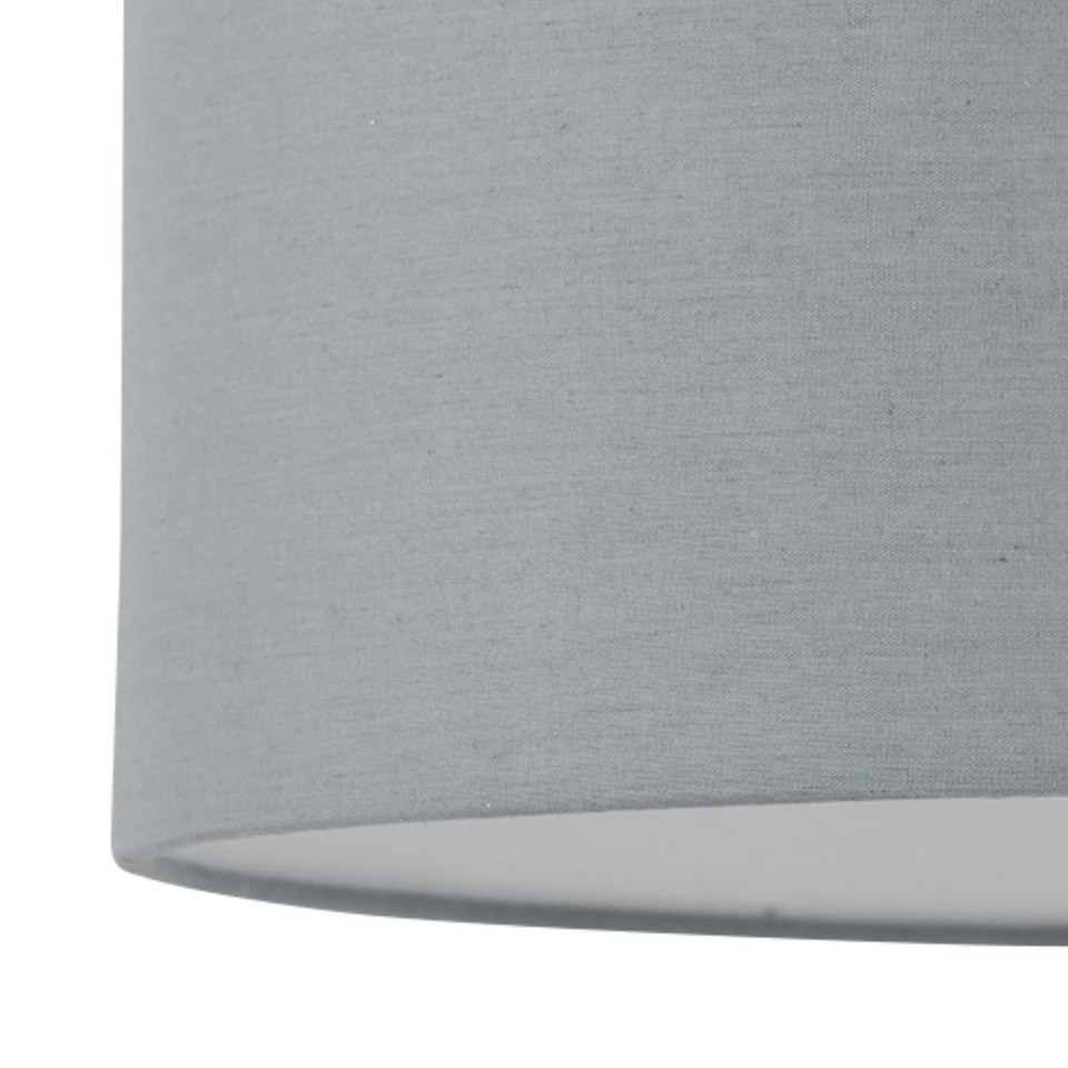 image 1 of Aura - Chrome Table Lamp with Grey Cotton Shade Chrome | Grey