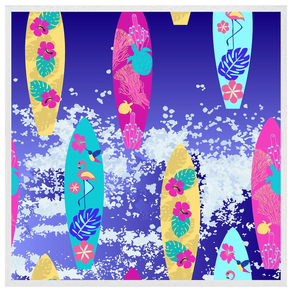 image 1 of Tropical surf (Picutre Frame) White | M