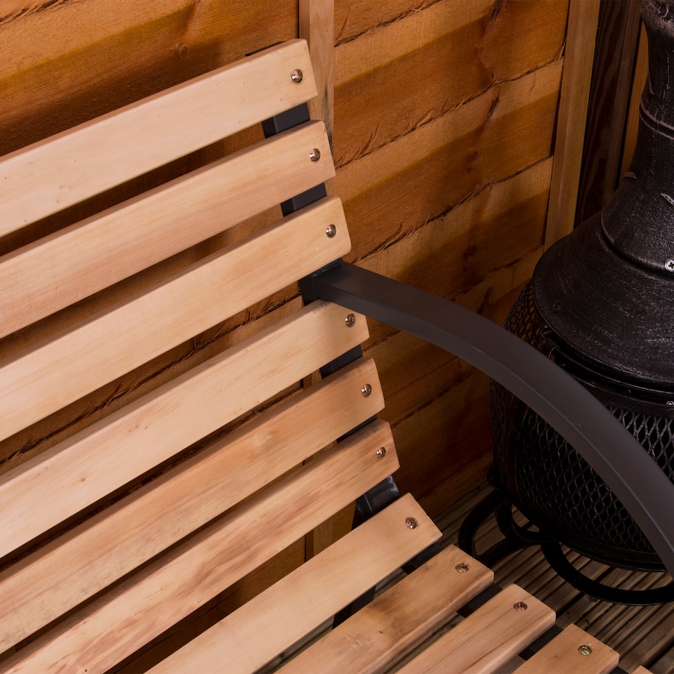 image 1 of Garden Vida 3 Seater Slatted Garden Bench Outdoor Patio Seating