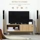 image 3 of HOMCOM TV Stand Cabinet with Sliding Door for Living Room Natural