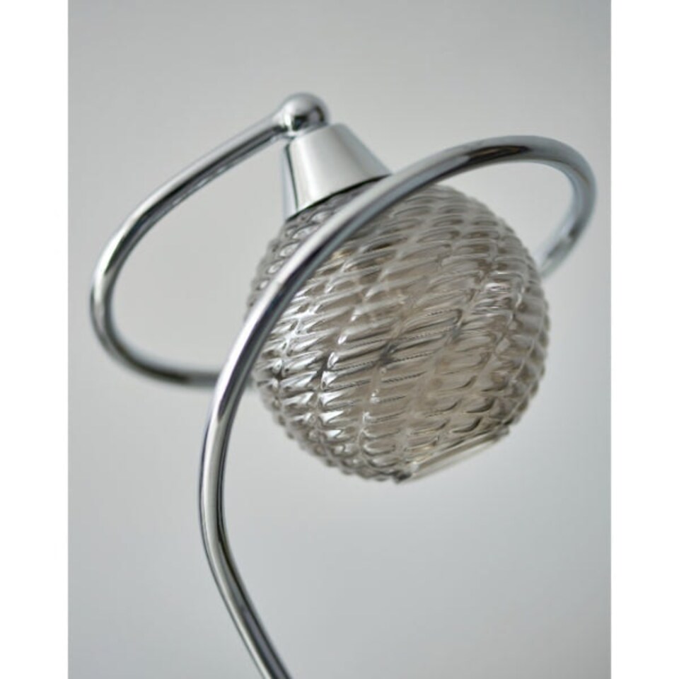 image 1 of Twine Polished Chrome & Smoked Glass Table Lamp