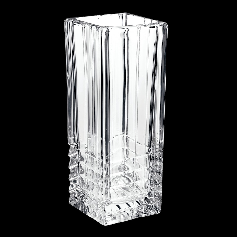 image 1 of Bormioli Rocco Clear Heavy Glass Vase - Square