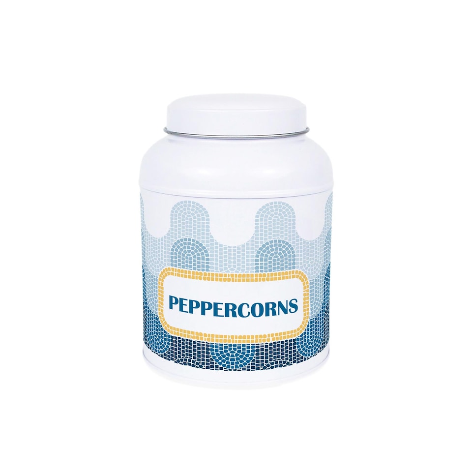 image 1 of Mosaic Waves Peppercorn Canister - Small Domed Lid Kitchen Storage Jar