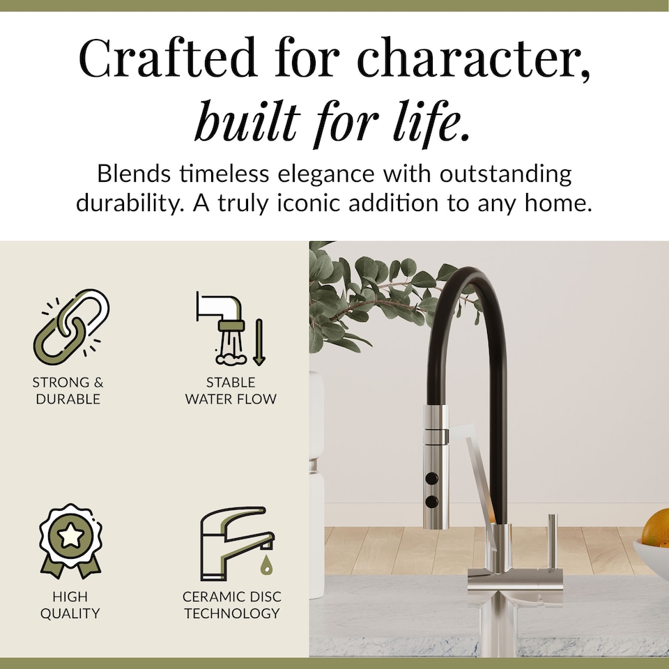 image 1 of Rana Kitchen Mono Mixer Tap - Single Lever Polished Chrome | Silver | Chrome | 1