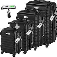 Suitcase Set Mila - 4 hard-shell suitcases, including luggage scales and tags | Black | black | 1