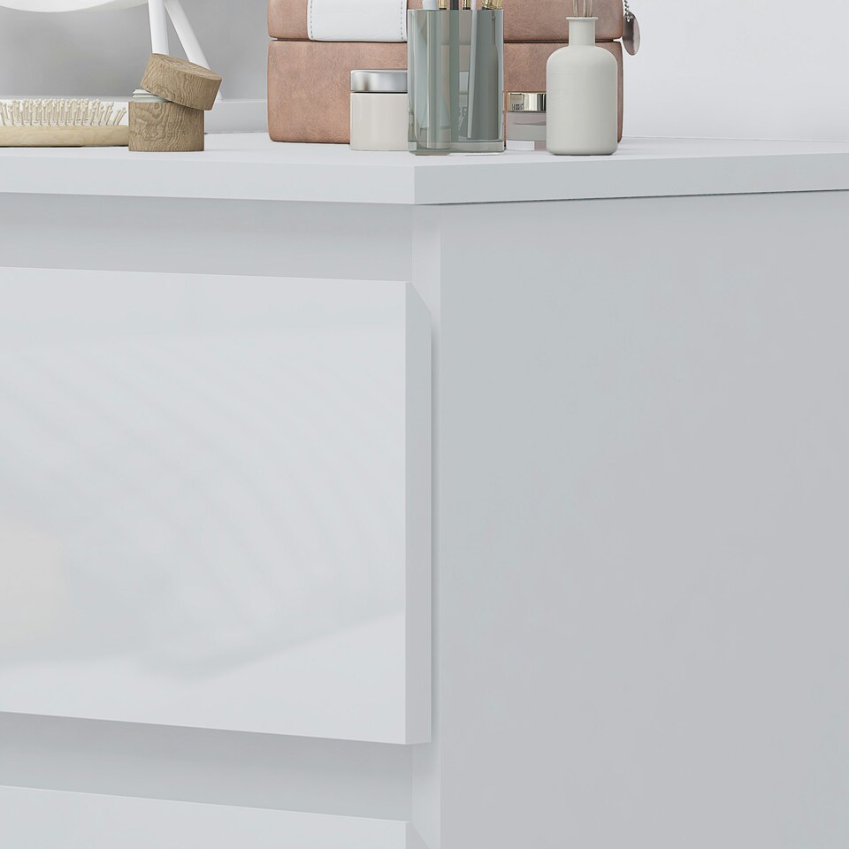 image 1 of FWStyle Stora 3 Drawer Dressing Table - White Gloss Front White