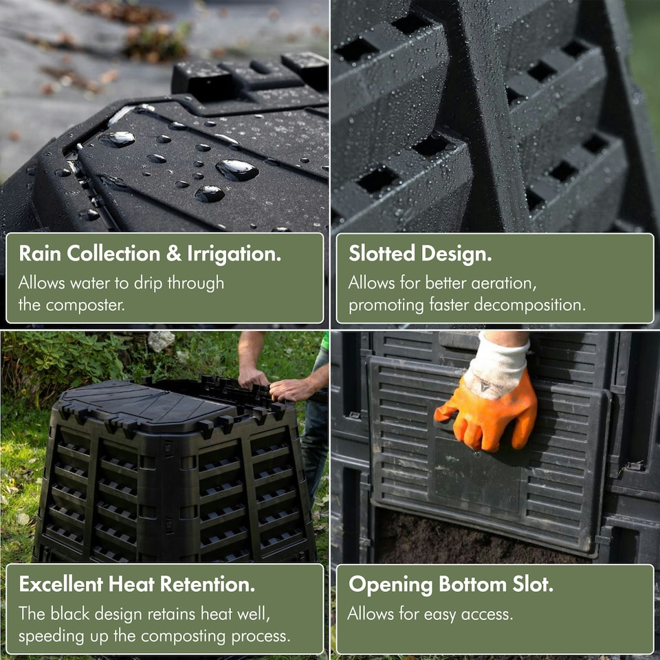 image 1 of VonHaus Garden Compost Bin 480L Frost & UV Resistant Black