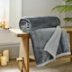 image 1 of Hazelwood Flannel & Sherpa Throw – 130x170cm Reversible Soft Fleece Blanket | Blue | 1