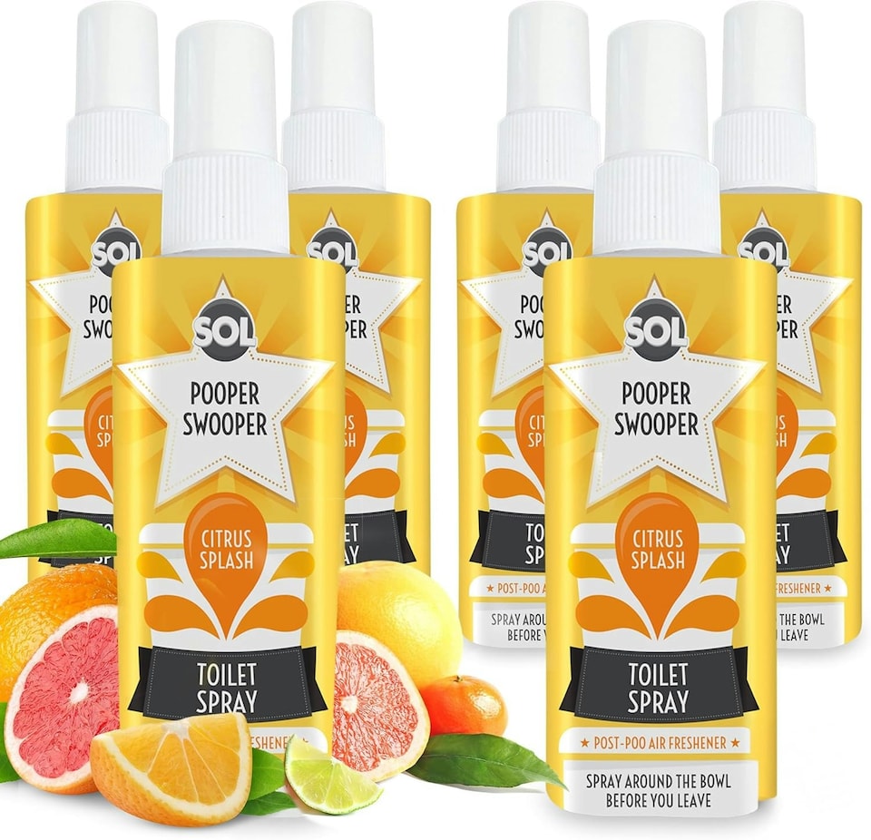 image 1 of SOL 6pk x 60ml Pooper Swooper Toilet Spray Citrus Splash Fragrance