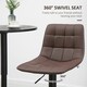 image 3 of HOMCOM Bar Stools Set of 2 Adjustable Counter Barstools W/ Footrest Brown