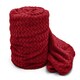 image 1 of Velosso Moda Ribbed Chevron Super Soft Blanket - 150cm x 200cm Red | Red