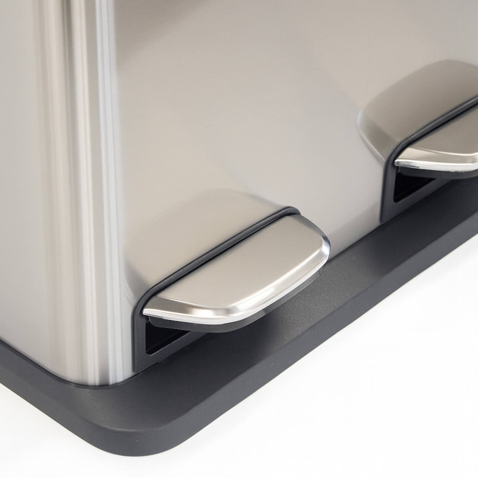 image 1 of 30L Stainless Steel Double Compartment Pedal Kitchen Waste Bin | Silver