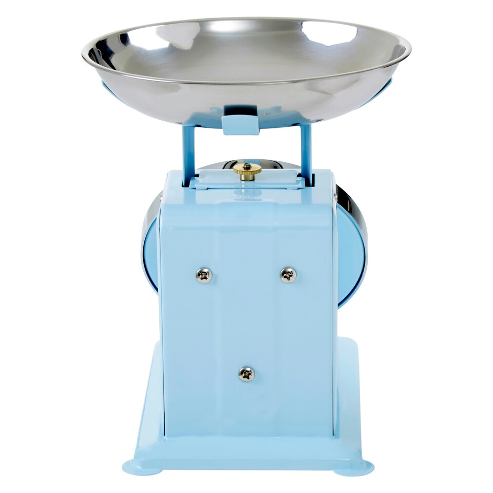 image 1 of Interiors By Premier Retro 3kg Pastel Blue Retro Kitchen Scale, Premium Kitchen Scale, Iron Steel Constructed Baking Scale