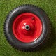 image 9 of Replacement 15" x 3.4" Pneumatic Heavy Duty Garden Wheelbarrow Wheel & Axel In Red