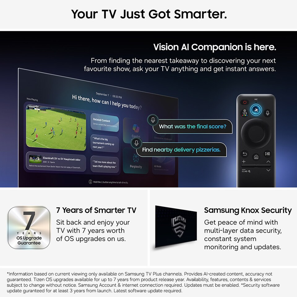 image 1 of SAMSUNG QN80H 85" Neo QLED 4K Mini LED Vision AI Smart TV 2026 - QE85QN80H