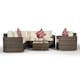 image 7 of Havana 6 Seat Rattan Corner Sofa and Armchair Set with Coffee Table | Brown | Brown