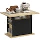 image 1 of HOMCOM Kitchen Island with Storage Cabinet and Spice Rack, Black & Natural