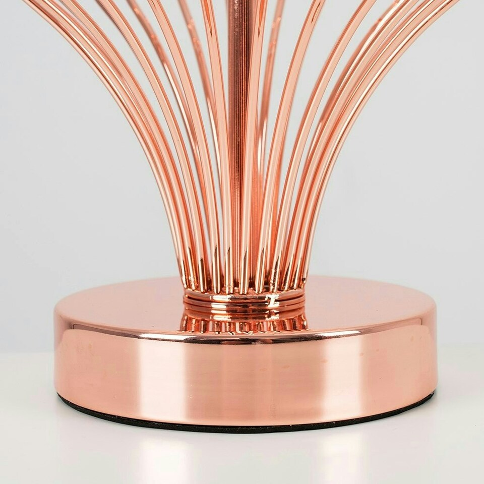 image 1 of ValueLights Modern Polished Copper Metal Wire Geometric Diamond Design Table Lamp Base