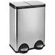 image 1 of Dihl 60L Black Pedal Bin with dual 30L Removable Buckets and Soft-Close Lids Black