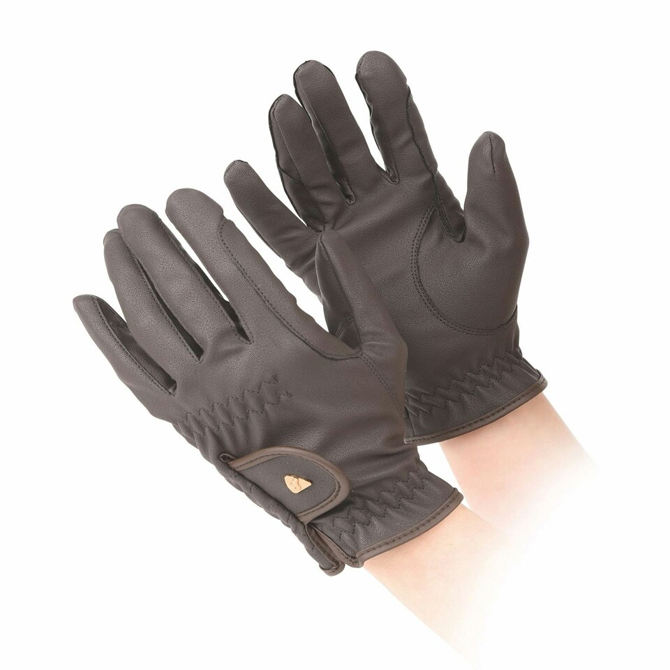 image 1 of Shires Aubrion Pu Horse Riding Gloves Black | Size: Large
Colour: Black
