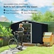 image 3 of Outsunny 9 x 6FT Galvanised Garden Storage Shed with Sliding Door, Dark Grey