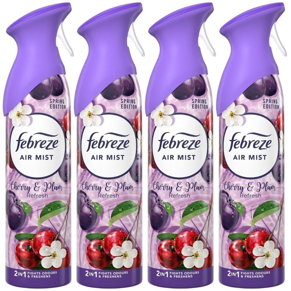Febreze Cherry & Plum Air Freshener Spray 185ml 4 Pack