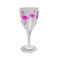 Flamingo Picnic Reusable Plastic Wine Glass 300ml