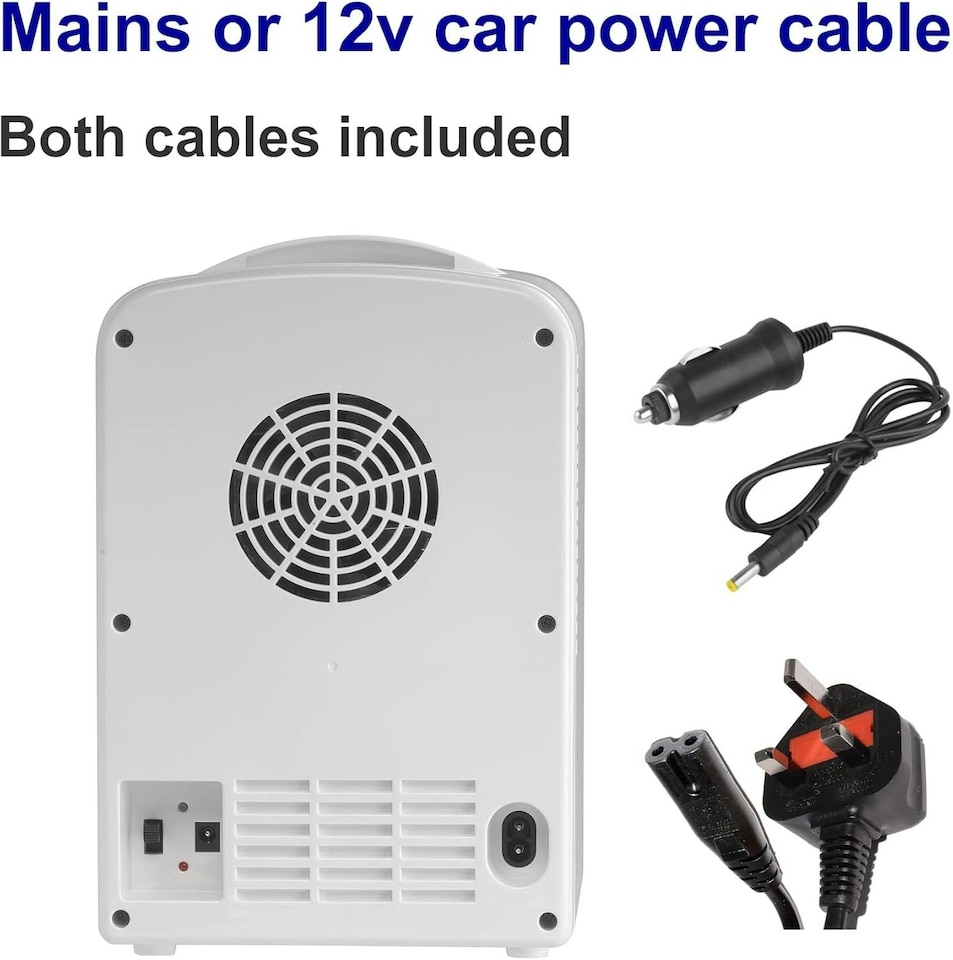 image 1 of Small Mini Fridge With UV Light Disinfection - 4 Litre / 6 can – Perfect for Skincare, Cosmetics, Food or Drink - Bedroom, Car or Games Room - Cools & Warms | White