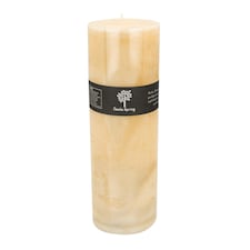 Nicola Spring Round Vanilla Pillar Candle - 215 Hours - Cream | Cream | Beige